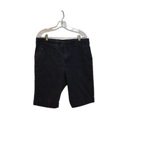 Christopher & Banks (R) Navy Blue Denim Shorts Knee Length Slight Stretchy 12